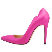 Pointed Toe Stiletto Heels Wave Classic Matte Pumps - Purple