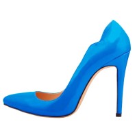 Pointed Toe Stiletto Heels Wave Classic Matte Pumps - SkyBlue