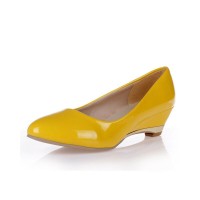 Round Toe Wedding Party Wedges Pumps - Yellow