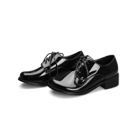 Casual English Lace Up Loafer Oxford Shoes - Black
