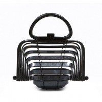 Folding Designed Acrylic Beach HandBag - Black