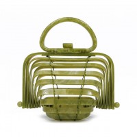 Folding Designed Acrylic Beach HandBag - Light Green