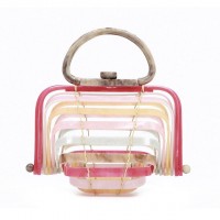 Folding Designed Acrylic Beach HandBag - Multicolor Light