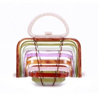 Folding Designed Acrylic Beach HandBag - Multicolor