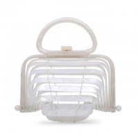 Folding Designed Acrylic Beach HandBag - White