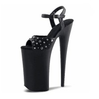 Peep Toe Ankle Buckle Straps Platforms Stiletto Punk Gothic Pumps Sandals - Black
