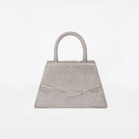 Mini Rhinestones Hand and Shoulder Party Purses Bags - Silver