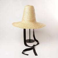 Vintage Pointed High Wide Brim Costumes Catwalk Hat - Black