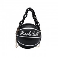 Cute Basketball Shaped Chain Costumes Shoulder Bags - Black