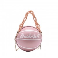 Cute Basketball Shaped Chain Costumes Shoulder Bags - Pink