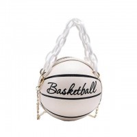 Cute Basketball Shaped Chain Costumes Shoulder Bags - White
