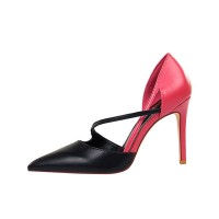 Pointed Toe Party Pumps Stiletto Heels - Black Pink