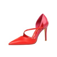 Pointed Toe Party Pumps Stiletto Heels - Red