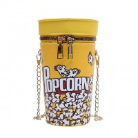 Popcorn Box Chain Crossbody Bags - Yellow