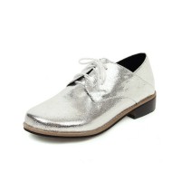 Casual British Lace Up Loafer Oxford Shoes - Silver