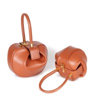 Small Dumpling Shaped Hand and Shoulder Bags - Brown