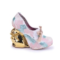 Round Toe Fantasy Bambi Deer Heels Lace Up Party Pumps - Pink