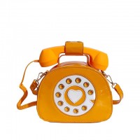 Telephone Shaped Funny Costume Crossbody Bags - Orange