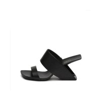 Peep Toe Strange Retrofuturistic Fashion Heels Slippers Sandals - Black