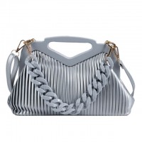Inverted Triangle Vintages Shoulder Bags - Silver