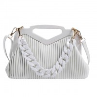 Inverted Triangle Vintages Shoulder Bags - White