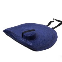 Flat Cartwheel Straw Oversized Big Brim Summer Beach Casual Hat - Blue