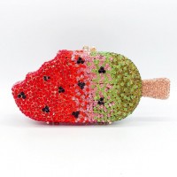 Ice Cream Shaped Rhinestones Mini Clutch Party Purses - Multicolor