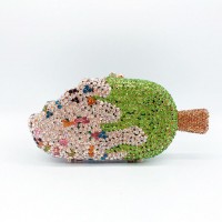Ice Cream Shaped Rhinestones Mini Clutch Party Purses - Multicolor