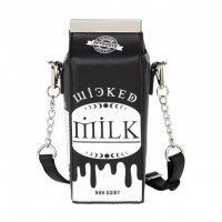 Drink Box Shaped Halloween Gothic Punk Crossbody Bags - Yellow