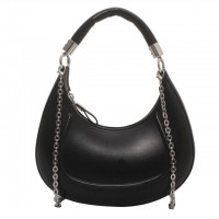 Vintage Hobo Zipper Shoulder Hand Bags - Black