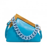 Autumn Vintages Wooden Clips Trend Shoulder Bags - Blue