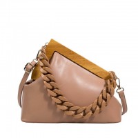 Autumn Vintages Wooden Clips Trend Shoulder Bags - Khaki