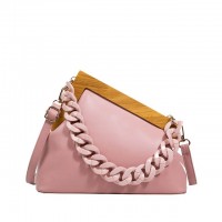 Autumn Vintages Wooden Clips Trend Shoulder Bags - Pink