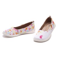 Valencia Slip-On Ballet Knitted Canvas Loafers - Painted Butterflies
