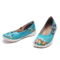 Valencia Slip-On Ballet Knitted Canvas Loafers - Cubic Butterflies
