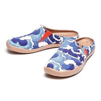 Malaga Men Canvas Slippers - The Great Wave of Kanagawa