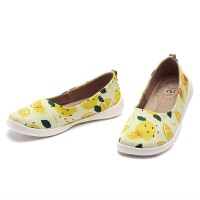 Valencia Slip-On Ballet Canvas Loafers - Lemon Juice