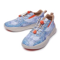 Mijas 3 Lace-Up Canvas PU Sneakers - Fading Blue