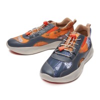 Mijas 3 Lace-Up Canvas PU Mens Sneakers - Le Passé Orange Grey