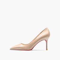 Pointed Toe 3 inches Stiletto Heels Pastel Mat Classic Office Wedding Pumps - Apricot