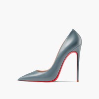 Pointed Toe 5 inches Stiletto Heels Pastel Mat Classic Office Wedding Pumps - Gray Blue