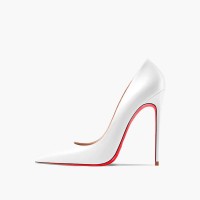 Pointed Toe 5 inches Stiletto Heels Pastel Mat Classic Office Wedding Pumps - White