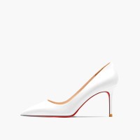 Pointed Toe 3 inches Stiletto Heels Pastel Mat Classic Office Wedding Pumps - White