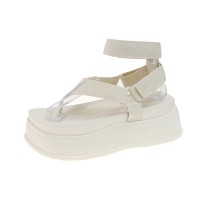 Comfortable Platforms Summer Roman Ankle Straps Sandals Slippers - Beige