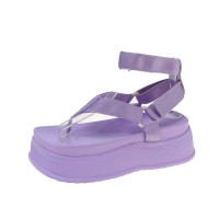 Comfortable Platforms Summer Roman Ankle Straps Sandals Slippers - Purple