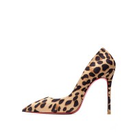 Pointed Toe 4 inches Stiletto Heels Suede Classic Office Wedding Pumps - Leopard