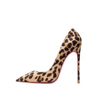 Pointed Toe 5 inches Stiletto Heels Suede Classic Office Wedding Pumps - Leopard
