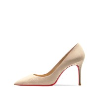 Pointed Toe 3 inches Stiletto Heels Suede Classic Office Wedding Pumps - Nude