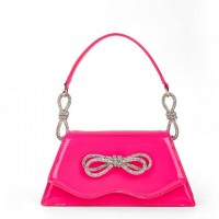 Vintage Shaped Bowtie Rhinestones Bags - Pink