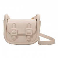 Cute Mini Crossbody Buckles Purses Clutches Shoulder Bags - Beige